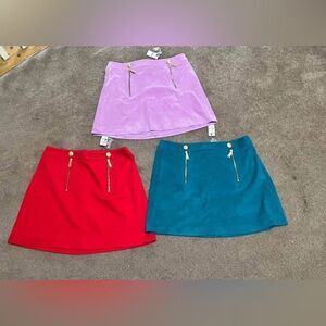 Vibrant Women's Mini Skirt Set - Red, Lilac Turquoise from EXPRESS
